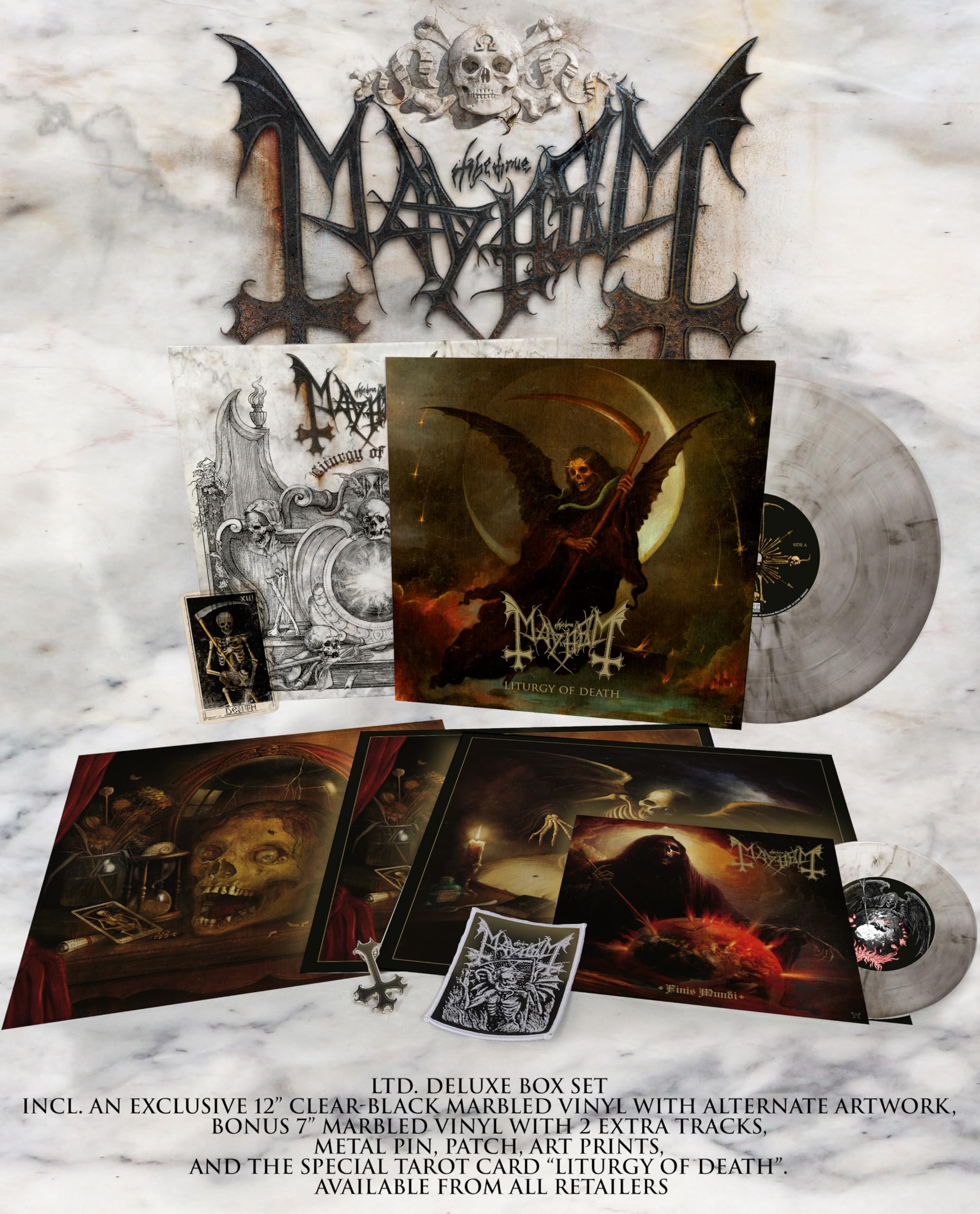 Mayhem - Liturgy of Death (Ltd. Deluxe clear-black Marbled LP +
